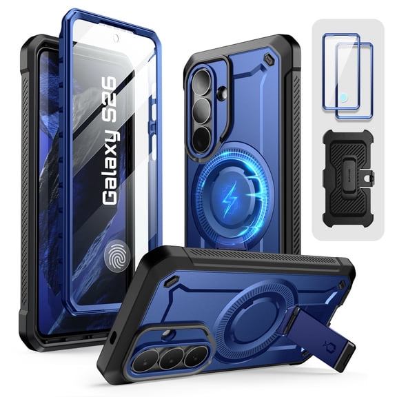 SUPCASE UB Pro Mag for 2026 Samsung Galaxy S26 Magnetic Case with Kickstand, [2 Front Frames] [N52 Magnet] [Built-in Screen Protector & Belt-Clip] Protective Phone Cover Shell for Galaxy S26, Cobalt