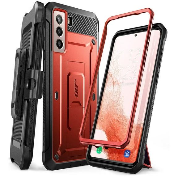 SUPCASE UB Pro Series Case for Samsung Galaxy S22 5G(2022 Release), Full-Body Dual Layer Rugged Holster & Kickstand Case Without Built-in Screen Protector (Ruddy)