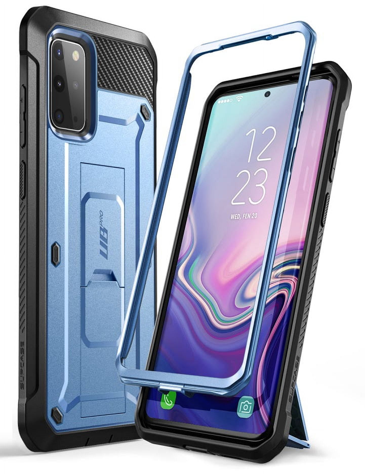 SUPCASE UB Pro Series Designed for Samsung Galaxy S20 Plus Case / S20 Plus 5G Case (2020 Release), Full-Body Dual Layer Rugged Holster & Kickstand Case Without Built-in Screen Protector (MetallicBlue)