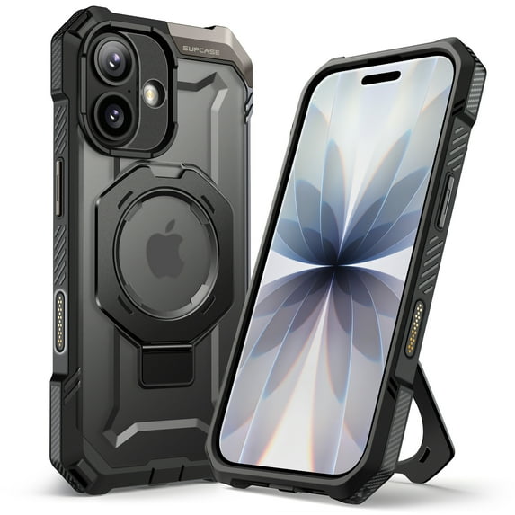 SUPCASE UBGrip for 2025 iPhone 17 6.3" Case with Camera Control Button with Kickstand Rugged Shockproof Anti-Slip Grip Case Compatible with MagSafe Magnetic Phone Cover for iPhone 17, 6.3", Black
