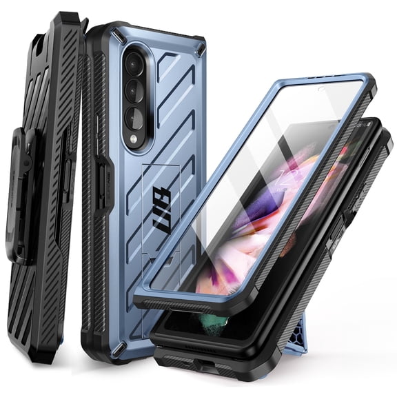 SUPCASE Unicorn Beetle Case for Galaxy Z Fold 3 5G (2021), Rugged Belt Clip Shockproof Protective Case with Built-in Screen Protector & Kickstand (Tilt)