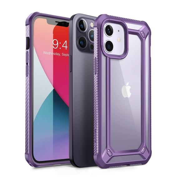 SUPCASE Unicorn Beetle EXO Series Case for iPhone 12/iPhone 12 Pro (2020 Release) 6.1 Inch, Premium Hybrid Protective Clear Bumper Case (Purple)