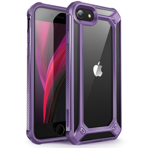 SUPCASE [Unicorn Beetle EXO Series Case for iPhone SE 2nd Generation (2020), Premium Hybrid Protective Clear Bumper Case for iPhone SE /7/8 (Purple)