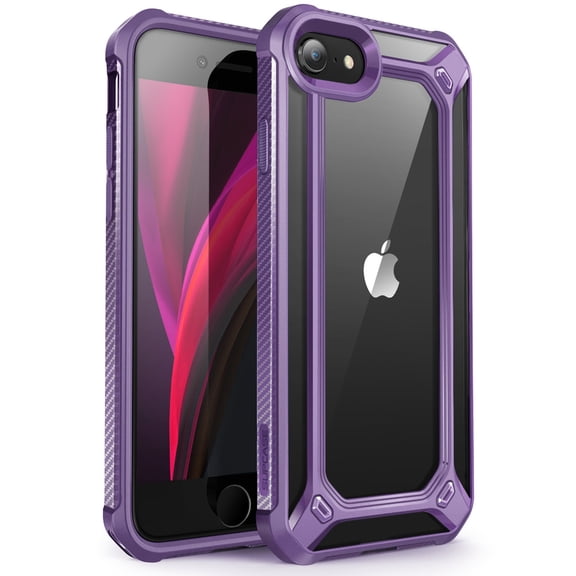 SUPCASE [Unicorn Beetle EXO Series Case for iPhone SE 2nd Generation (2020), Premium Hybrid Protective Clear Bumper Case for iPhone SE /7/8 (Purple)