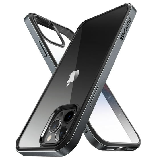 SUPCASE Unicorn Beetle Edge Series Case Designed for iPhone 12 Pro Max (2020 Release) 6.7 Inch, Slim Frame Case with TPU Inner Bumper & Transparent Back (Black)