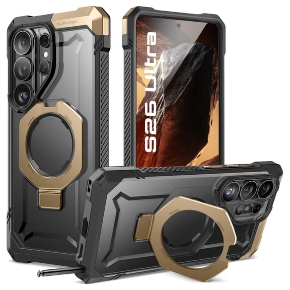 SUPCASE Unicorn Beetle Grip for Samsung Galaxy S26 Ultra 6.9” 2026 Case with Kickstand, [Military-Grade Protection] Heavy-Duty Magnetic Phone Cover Easy S-Pen Use for S26 Ultra 6.9 inch, Desert