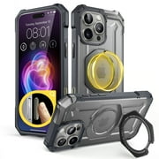 SUPCASE Unicorn Beetle Grip for iPhone 16 Pro Max Case , Quick Access Button Design MagSafe Case [Military-Grade Drop Protection] with Stand Rugged Magnetic Phone Cover for iPhone 16 Pro Max, Gray