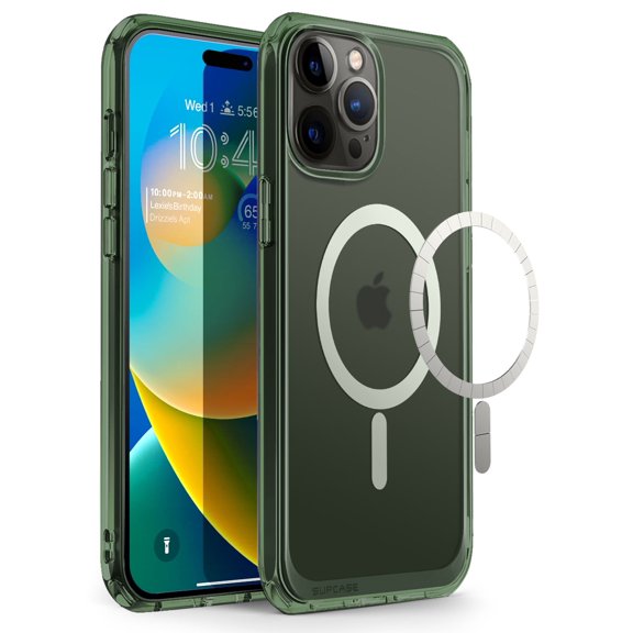 SUPCASE Unicorn Beetle Mag Case for iPhone 14 Pro Max 6.7", Compatible with MagSafe Shockproof Protective Slim Clear Case (FrostGreen)