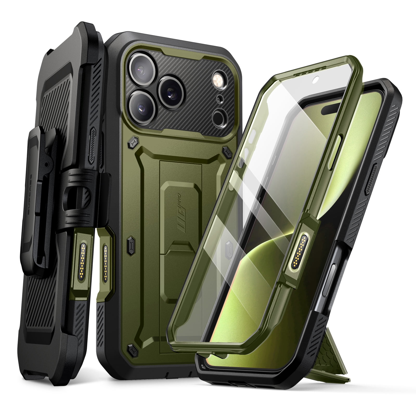 SUPCASE Unicorn Beetle Pro for Apple iPhone 17 Pro 6.3" 2025 Case, [Built-in Screen Protector & Stand & Camera Control Button & Belt-Clip] Military-Grade Protection 360° Shockproof Cover Shell, Guldan