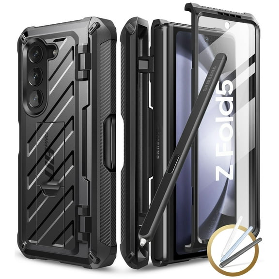 SUPCASE Unicorn Beetle Pro Case for Galaxy Z Fold 5 5G (2023), with Built-in S Pen Slot & Screen Protector & Kickstand Full-Body Dual Layer Rugged Case (Black)