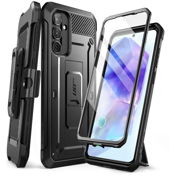 SUPCASE Unicorn Beetle Pro Case for Samsung Galaxy A55 5G, Full-Body Heavy Duty Rugged Case with Built-in Screen Protector & Kickstand & Belt-Clip (Black)