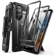 SUPCASE Unicorn Beetle Pro Case for Samsung Galaxy S22 Ultra 5G 2022 Release, [Extra Front Frame] Full-Body Dual Layer Rugged Belt-Clip & Kickstand Case with Built-in Screen Protector Black
