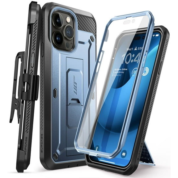 SUPCASE Unicorn Beetle Pro Case for iPhone 14 Pro Max 6.7", with Built-in Screen Protector & Kickstand & Belt-Clip Heavy Duty Rugged Case (Tilt)