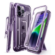 SUPCASE Unicorn Beetle Pro Case for iPhone 14 Pro Max 6.7", with Built-in Screen Protector & Kickstand & Belt-Clip Heavy Duty Rugged Case (FrostPurple)