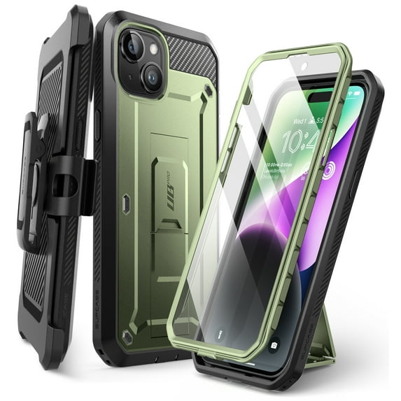 SUPCASE Unicorn Beetle Pro Case for iPhone15/iphone 13/iphone14 6.1 inch, Built-in Screen Protector & Kickstand & Belt-Clip Heavy Duty Rugged Case (Guldan)