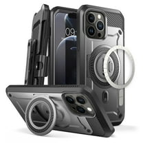 SUPCASE Unicorn Beetle Pro Mag Case for iPhone 13 Pro Max (2021 Release) 6.7 Inch, Compatible with MagSafe Full-Body Rugged Belt-Clip Case with Built-in Screen Protector & Kickstand (Space Gray)