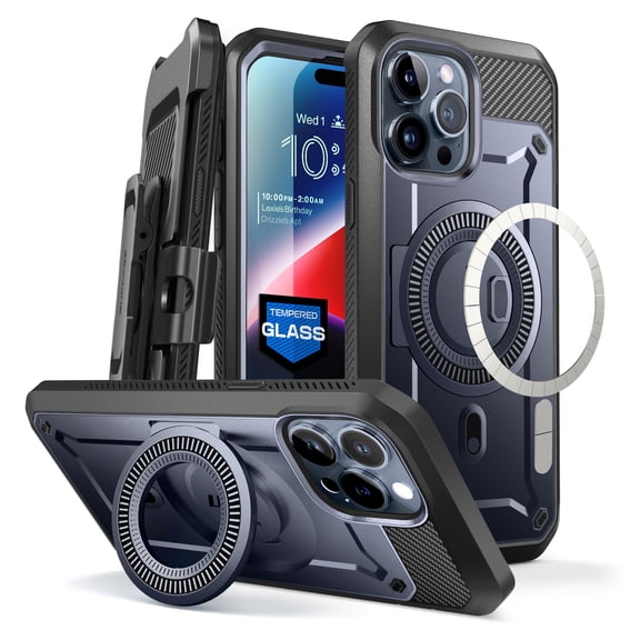 SUPCASE Unicorn Beetle Pro Mag Case for iPhone15 Pro 6.1", Compatible with MagSafe Full Body Rugged Case with Built-in Screen Protector & Kickstand & Belt-Clip (Mountain)