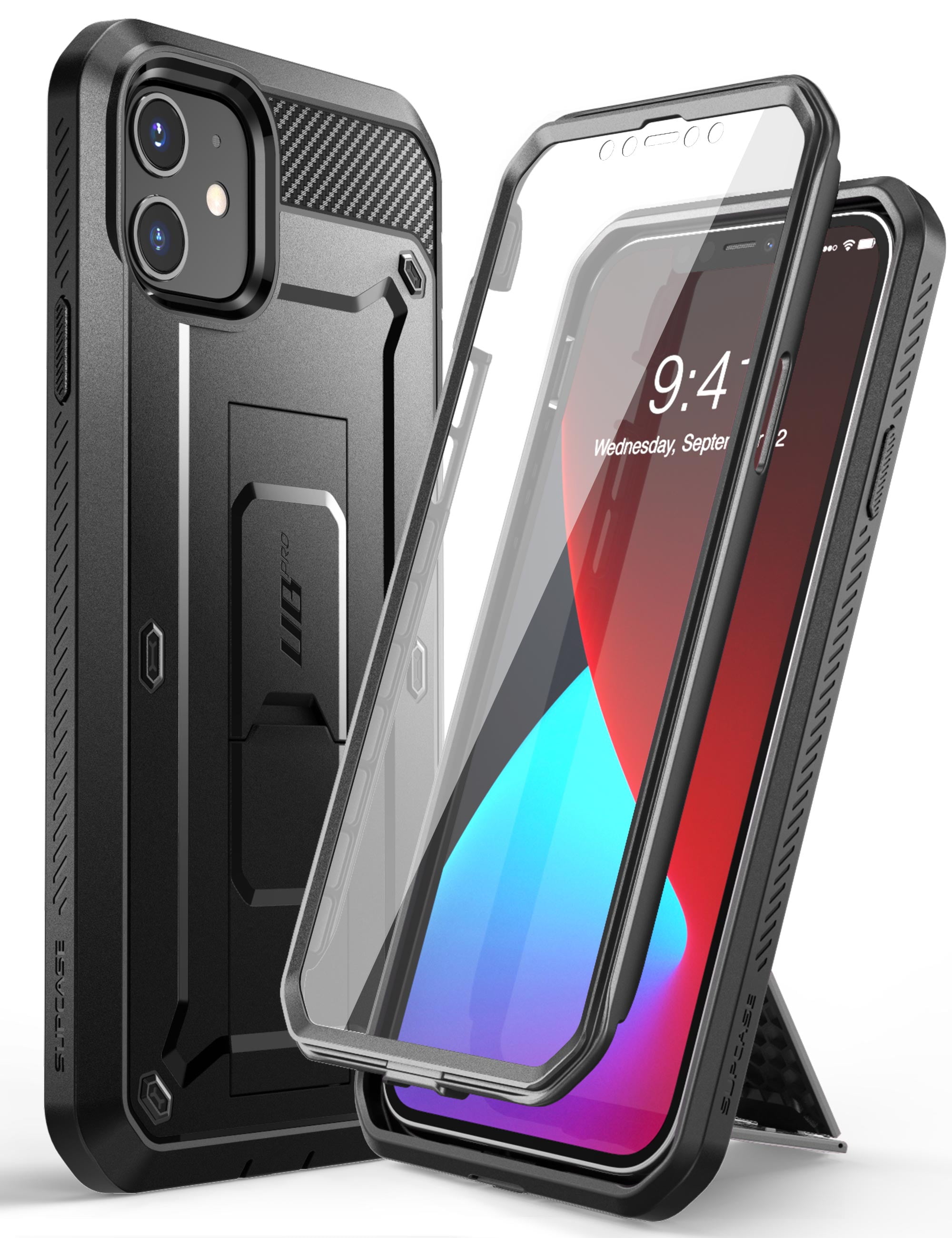 SUPCASE Unicorn Beetle Pro Series Designed Apple iPhone 12 Mini Case 5.4 Inch (2020 Release), Built-in Screen Protector Full-Body Rugged Holster Case for iPhone 12 Mini (Black)
