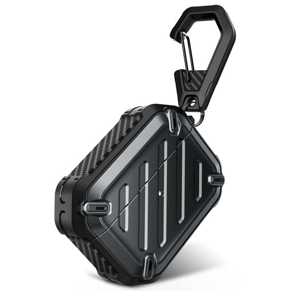 SUPCASE Unicorn Beetle Pro Series Case Designed for Airpods Pro (2022 / 2019), Full-Body Rugged Protective Case with Carabiner for AirPods Pro (2nd Generation / 1st Generation) (Black)