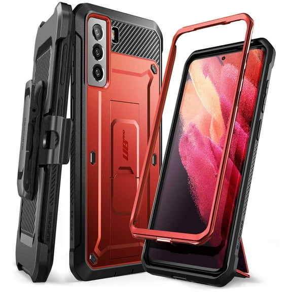 SUPCASE Unicorn Beetle Pro Series Case Designed for Samsung Galaxy S21 5G (2021 Release), Full-Body Dual Layer Rugged Holster & Kickstand Case Without Built-in Screen Protector (Ruddy)