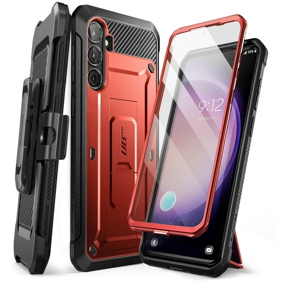 SUPCASE Unicorn Beetle Pro Series Case Designed for Samsung Galaxy S23 FE (2023 Release), Full-Body Dual Layer Rugged Holster & Kickstand Case with Built-in Screen Protector (Ruddy)