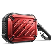 SUPCASE Unicorn Beetle Pro Series Case Designed for Airpods Pro, Full-Body Rugged Protective Case with Carabiner for Apple Airpods Pro Red