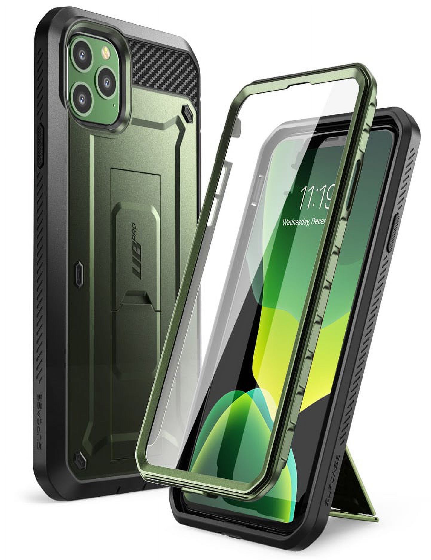 SUPCASE Unicorn Beetle Pro Series Case Designed for iPhone 11 Pro 5.8 Inch (2019 Release), Built-in Screen Protector Full-Body Rugged Holster Case (MetallicGreen) - image 1 of 8