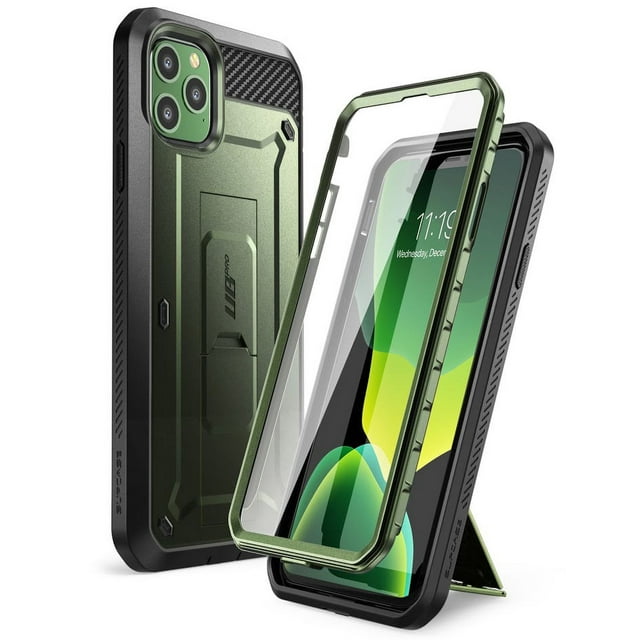 SUPCASE Unicorn Beetle Pro Series Case Designed for iPhone 11 Pro 5.8 Inch (2019 Release), Built-in Screen Protector Full-Body Rugged Holster Case (MetallicGreen)