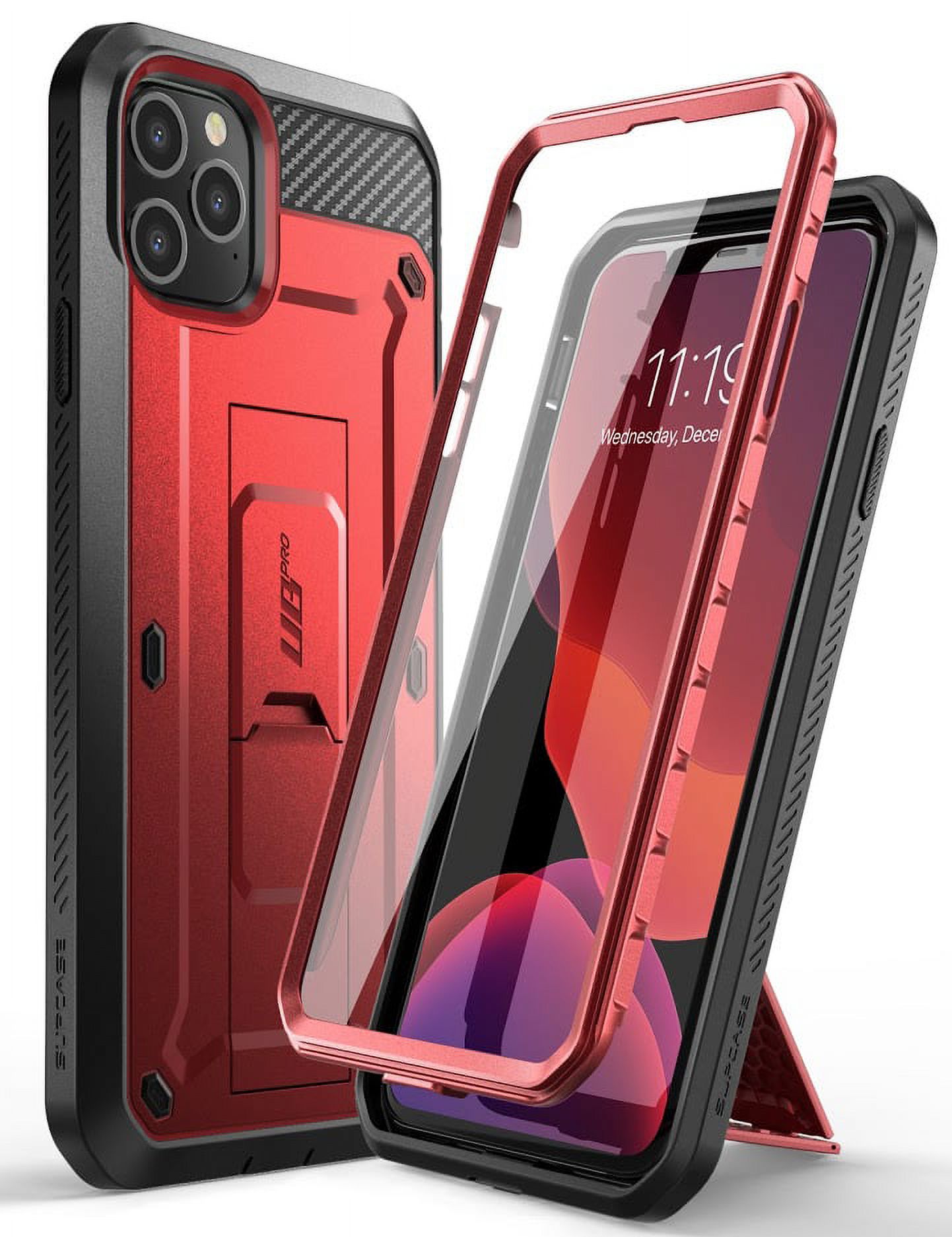 SUPCASE Unicorn Beetle Pro Series Case Designed for iPhone 11 Pro 5.8 Inch (2019 Release), Built-in Screen Protector Full-Body Rugged Holster Case (MetallicRed) - image 1 of 8