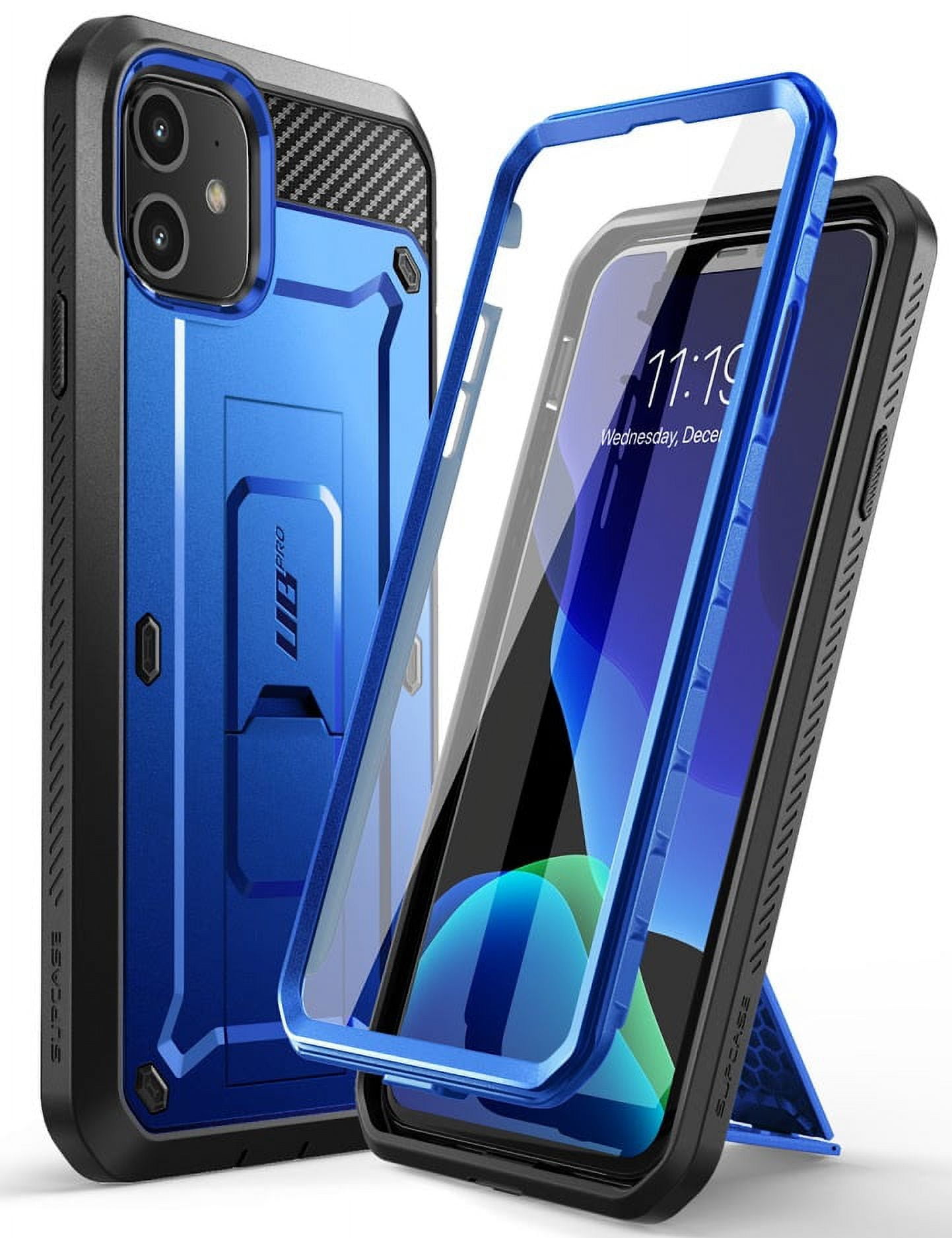 SUPCASE Unicorn Beetle Pro Series Case Designed for iPhone 11 6.1 Inch (2019 Release), Built-in Screen Protector Full-Body Rugged Holster Case (DarkBlue)