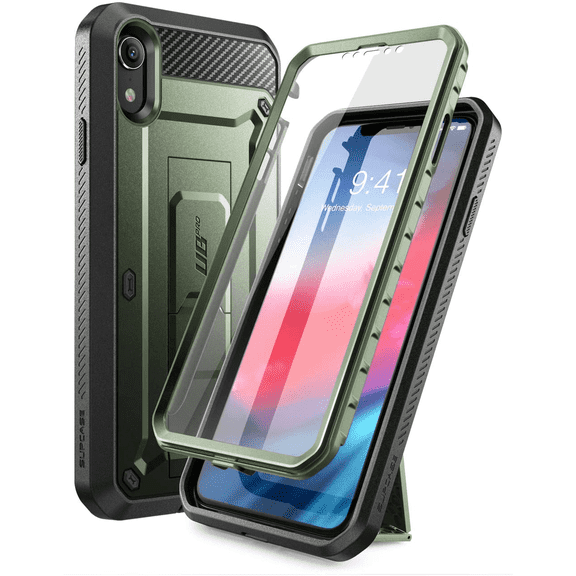 SUPCASE Unicorn Beetle Pro Series Case Designed for iPhone XR, with Built-in Screen Protector Full-Body Rugged Holster Case for iPhone XR 6.1 Inch (2018 Release) (Green)