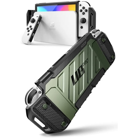 SUPCASE Unicorn Beetle Pro Series Case for Nintendo Switch OLED Model (2021), Dockable Rugged Protective Case Compatible with Nintendo Switch Console (Guldan)