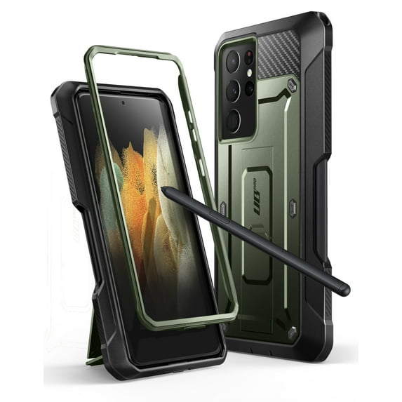 SUPCASE Unicorn Beetle Pro Series Case for Samsung Galaxy S21 Ultra 5G (2021 Release), Full-Body Dual Layer Rugged Holster & Kickstand Case with S Pen Slot (Guldan)
