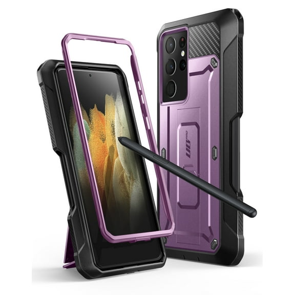 SUPCASE Unicorn Beetle Pro Series Case for Samsung Galaxy S21 Ultra 5G (2021 Release), Full-Body Dual Layer Rugged Holster & Kickstand Case with S Pen Slot (Violte)