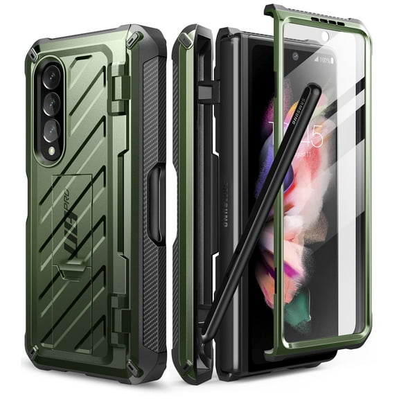 SUPCASE Unicorn Beetle Pro Series Case for Samsung Galaxy Z Fold 3 5G (2021), Full-Body Dual Layer Rugged Case with Built-in Screen Protector & Kickstand & S Pen Slot (Guldan)