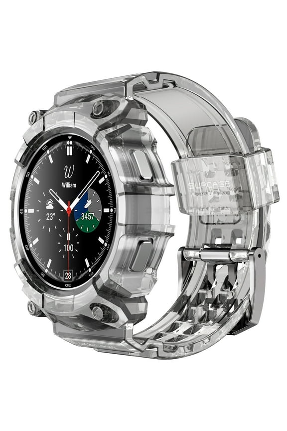 [Unicorn Beetle Pro] Series Case for Galaxy Watch 4 Classic [46mm] 2021 Release, Rugged Protective Case with Strap Bands (FrostBlack)