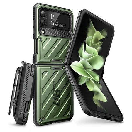 SUPCASE Unicorn Beetle Pro Series Case for Samsung Galaxy Z Flip 3 5G (2021), Full-Body Dual Layer Rugged Protective Case with Holster (Guldan)