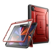 SUPCASE Unicorn Beetle Pro Series Case for iPad Pro 12.9 Inch (2021 / 2020), Support Apple Pencil Charging with Built-in Screen Protector Full-Body Rugged Kickstand Protective Case (Ruddy)