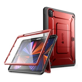 SUPCASE Unicorn Beetle Pro Series Case for iPad Pro 12.9 Inch (2021 / 2020), Support Apple Pencil Charging with Built-in Screen Protector Full-Body Rugged Kickstand Protective Case (Ruddy)