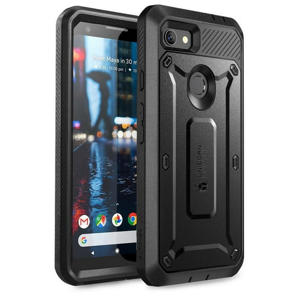SUPCASE Unicorn Beetle Pro Series Design for Google Pixel 3a Case, Full-Body Rugged Holster Case with Built-in Screen Protector for Google Pixel 3a 2019 Release(Black)