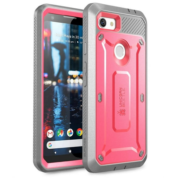 SUPCASE Unicorn Beetle Pro Series Design for Google Pixel 3a Case, Full-Body Rugged Holster Case with Built-in Screen Protector for Google Pixel 3a 2019 Release(Pink)