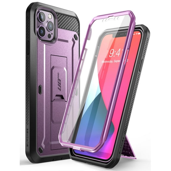 SUPCASE Unicorn Beetle Pro Series Designed Apple iPhone 12 Pro Max Case 6.7 Inch (2020 Release), Built-in Screen Protector Full-Body Rugged Holster Case for iPhone 12 Pro Max (Purple)