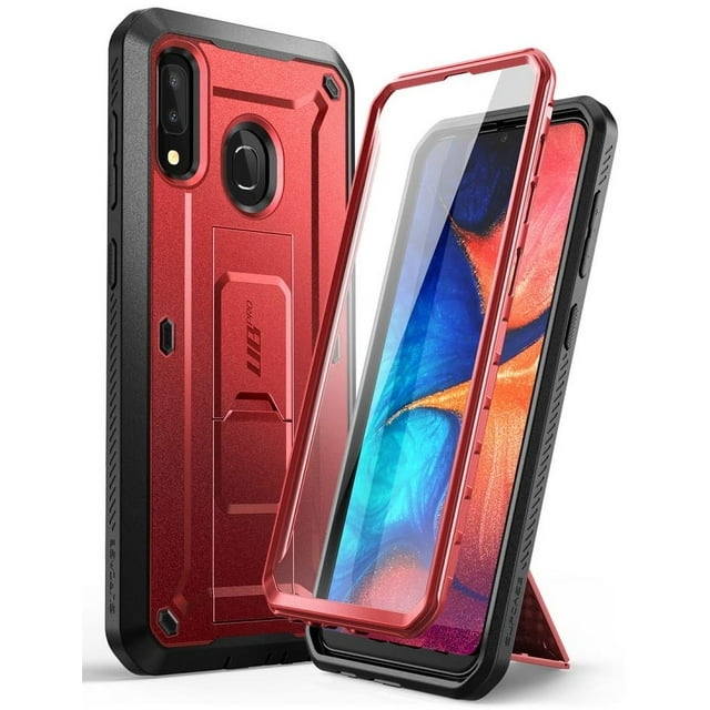 SUPCASE Unicorn Beetle Pro Series Designed for Samsung Galaxy A20 /A30 Case, Full-Body Rugged Holster Case with Built-in Screen Protector (MetallicRed)