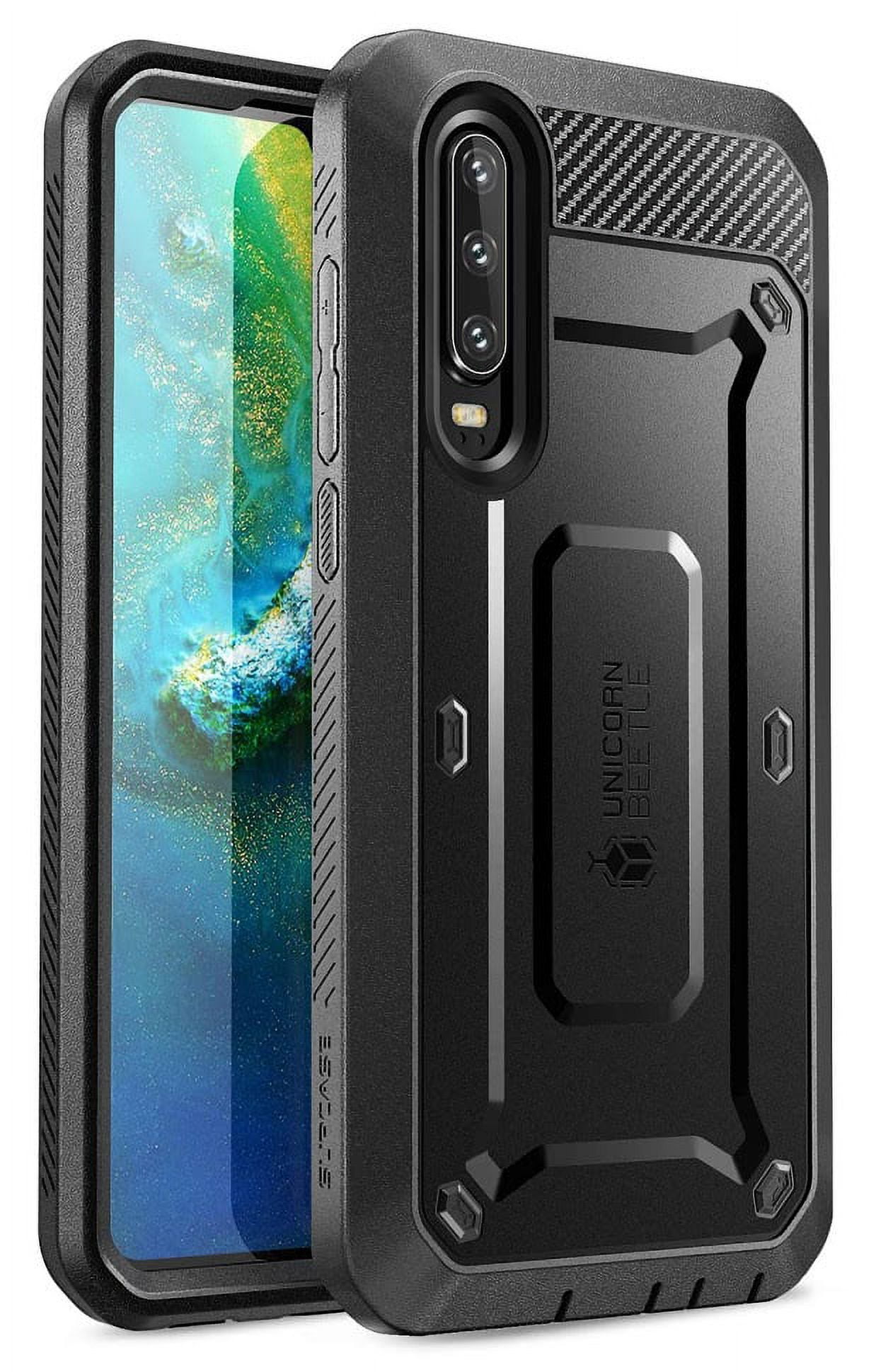 SUPCASE Huawei P30 Pro Case (2019 Release), [Unicorn Beetle Pro Series]  Full-Body Dual Layer Rugged with Holster & Kickstand (Black) - 6.47 inches