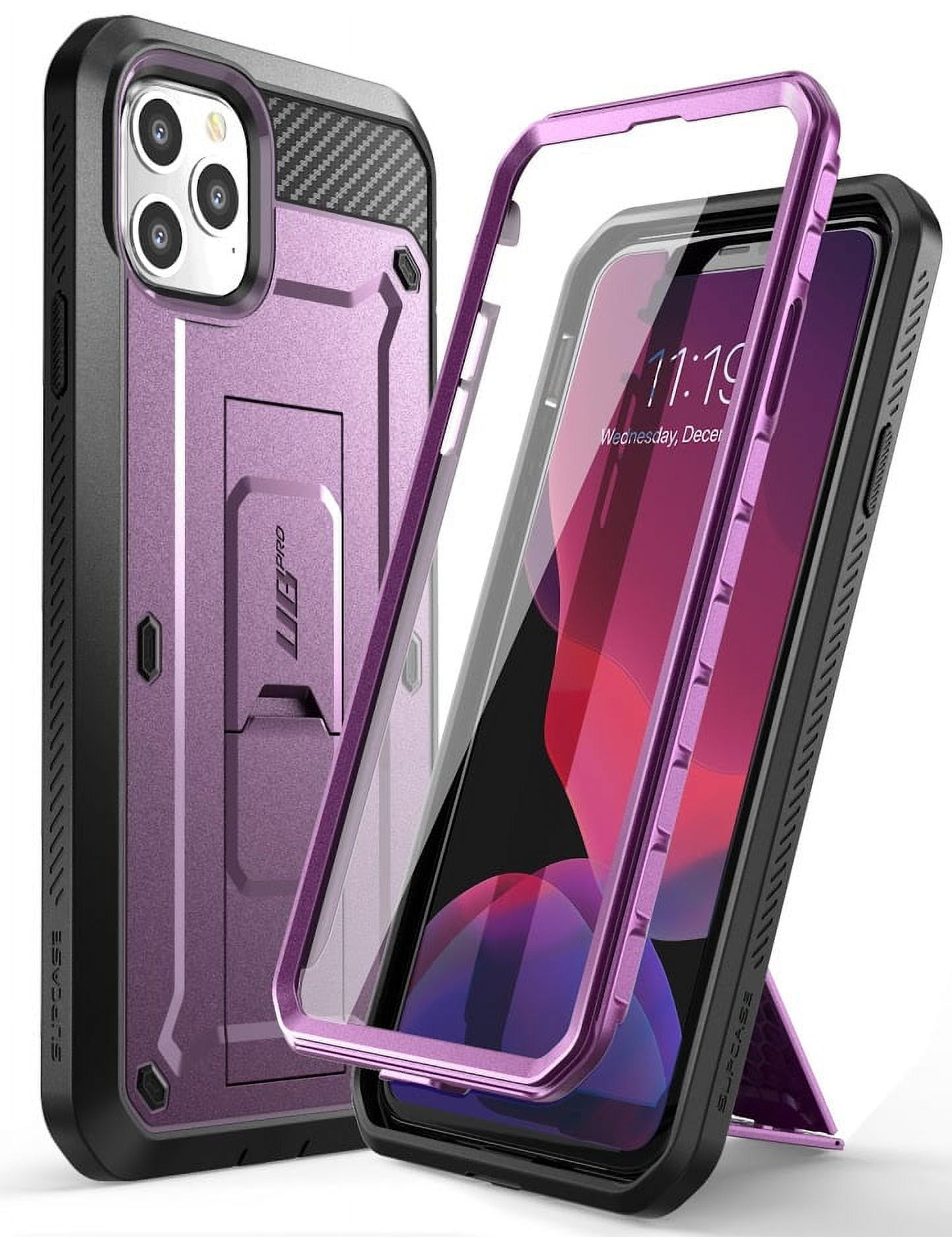 SUPCASE Unicorn Beetle Pro Series Phone Case Designed for iPhone 11 Pro Max 6.5 Inch (2019 Release), Built-in Screen Protector Full-Body Rugged Holster Case (Violte)