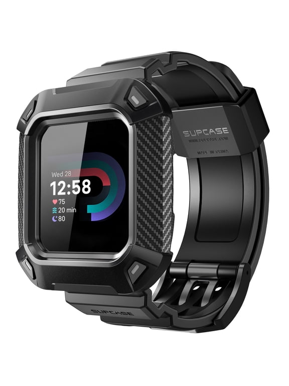 Unicorn Beetle Pro Watch Bands for Fitbit Versa 4 / Fitbit Versa 3 / Fitbit Sense, Protective Replacement Wristband Case Band (Black)