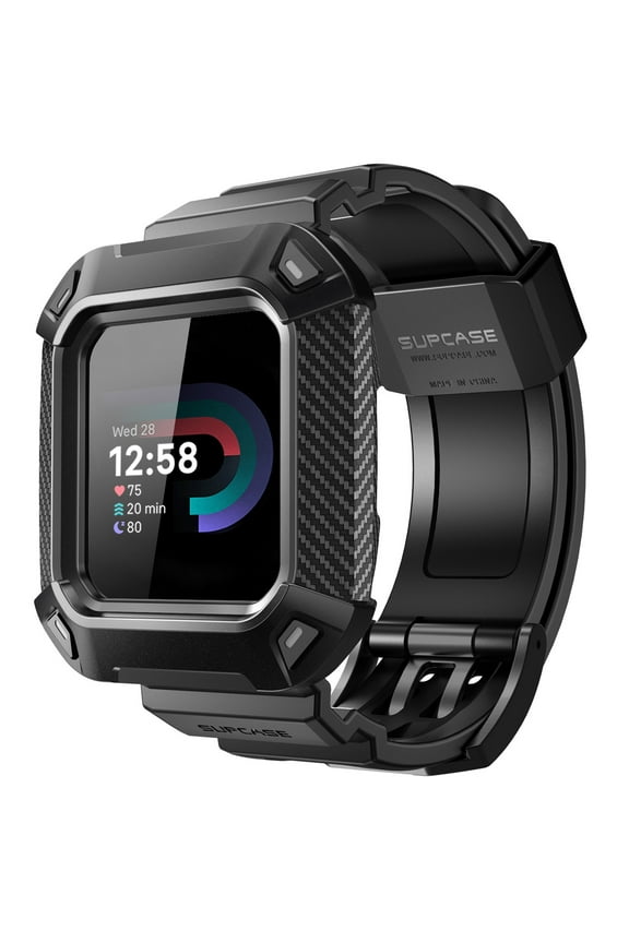 Unicorn Beetle Pro Watch Bands for Fitbit Versa 4 / Fitbit Versa 3 / Fitbit Sense, Protective Replacement Wristband Case Band (Black)