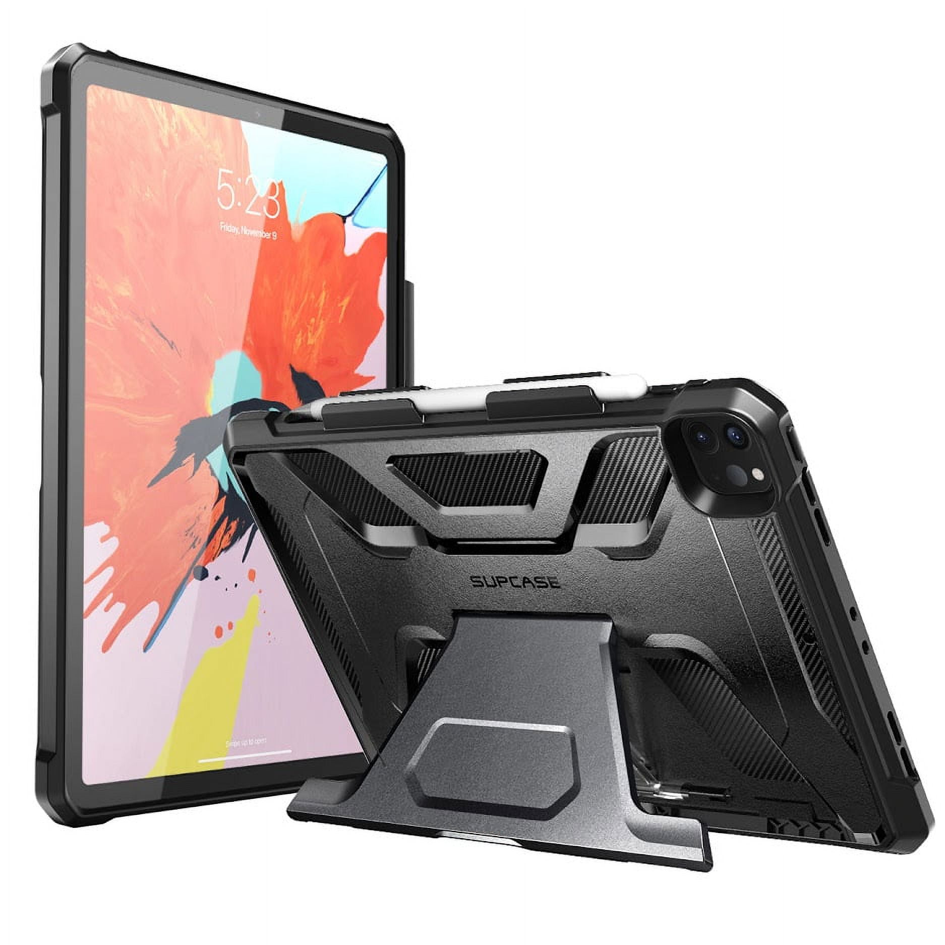 SUPCASE Unicorn Beetle Series Case Designed for iPad Pro 12.9 (2020 Release), with Built-in Apple Pencil Holder Full-Body Kickstand Rugged Protective Case for iPad Pro 12.9 (Black)