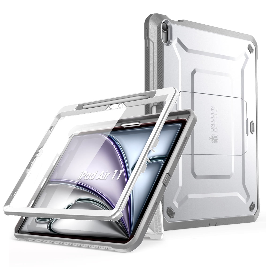 SUPCASE for iPad Air 11 Inch Case 6th Generation M2 2024, [Built-in Screen Protector & Pencil Holder & Stand] Full-Body Rugged Cover for iPad Air 6th/5th/4th Gen (11/10.9 Inch, 2024/2022/2020), White
