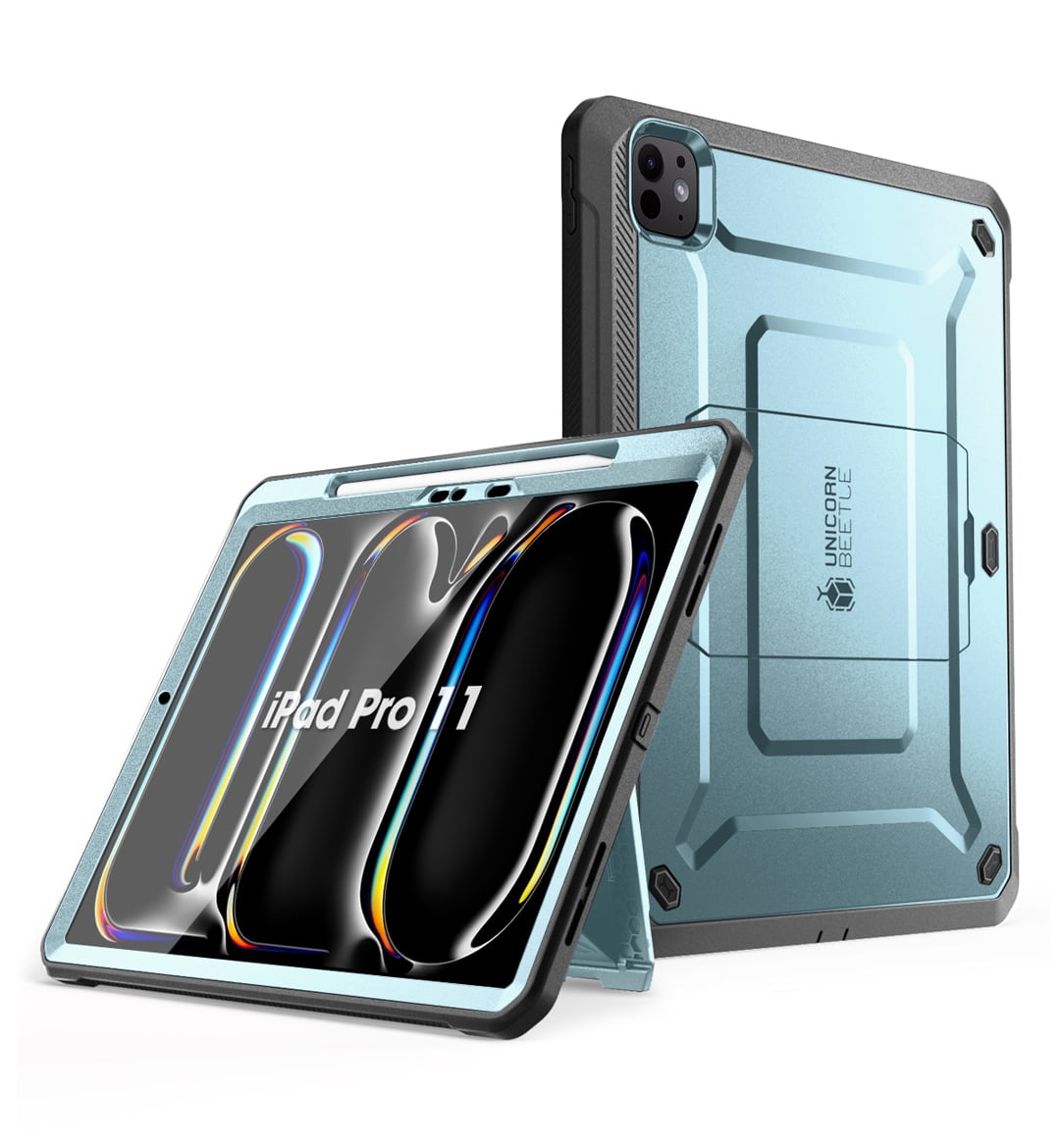 SUPCASE for iPad Pro 11 Inch Case M4 2024 5th Generation with Pencil Holder (Unicorn Beetle Pro), [Built-in Screen Protector & Stand] Full-Body Rugged Cover for iPad Pro 11 Inch M4 2024 5th Gen, Blue